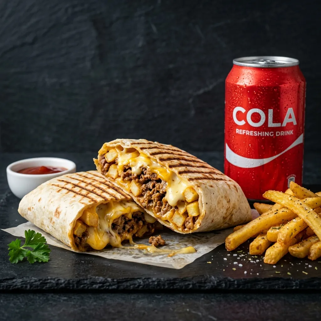 Plats de restauration rapide comme tacos, burgers et frites